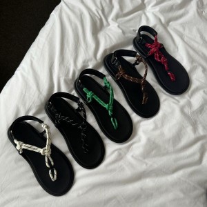 벨크로 찍찍이 매듭 스트랩 플립플랍 쪼리 여름 여자 샌들