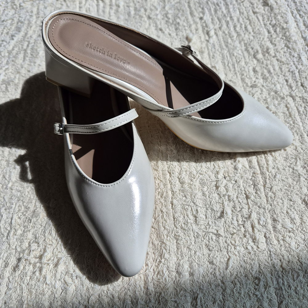 메리제인 뮬 슬리퍼 발볼넓은 사람도 편한 스틸레토 5cm 미들힐 | 바이모구 BY MOGU - 트렌디한 여자 신발 쇼핑몰